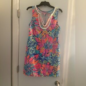 Lily Pulitzer Sleeveless Dress with Beaded Neckline